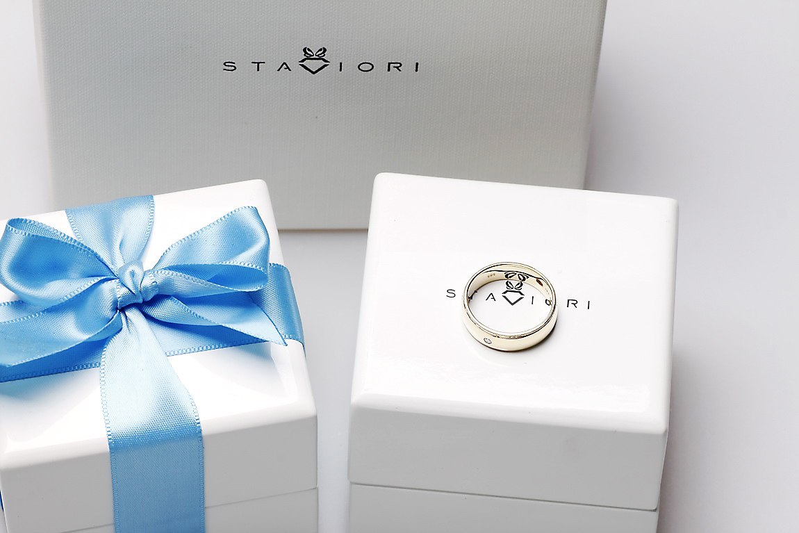 Emaga Złota obrączka OBD4079 - Diament